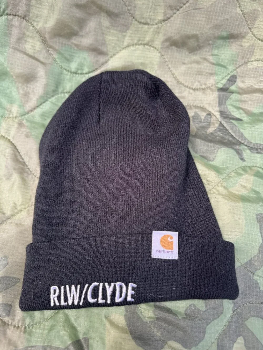 Carhartt Cuffed Knit Beanie Black Custom RLW/CLYDE